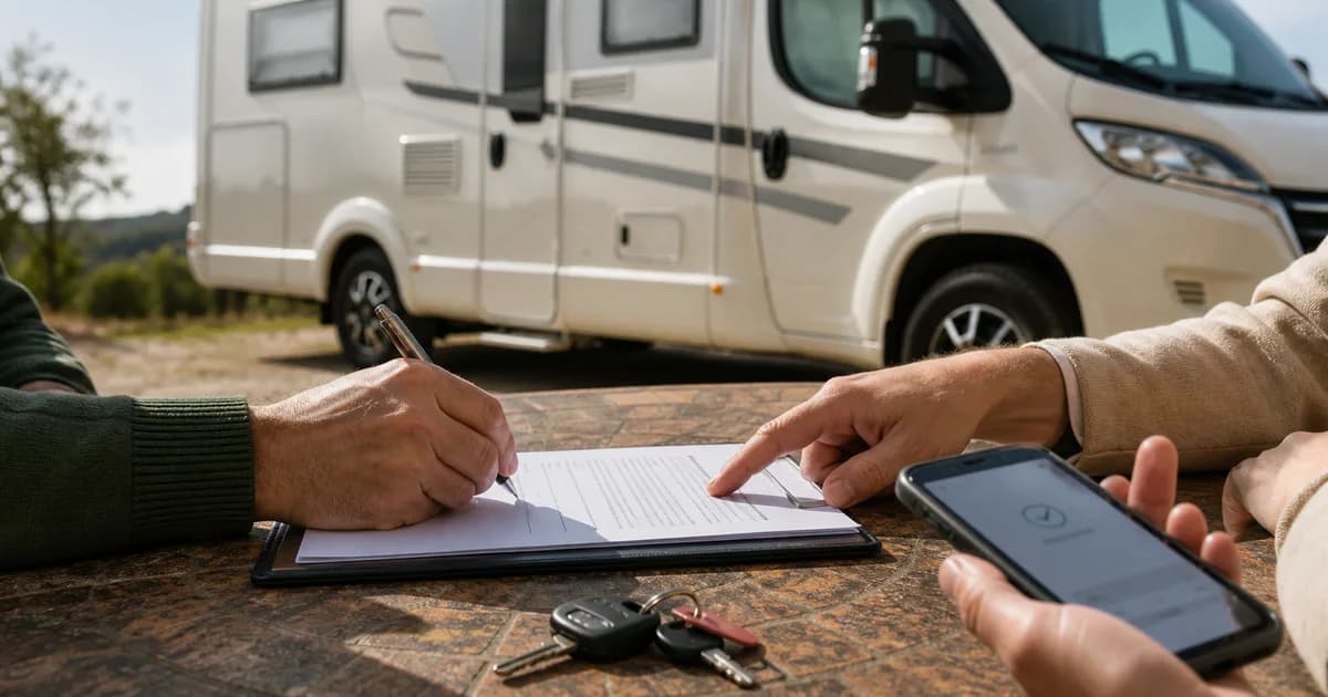 Acuerdo escrito para reservar una autocaravana usada